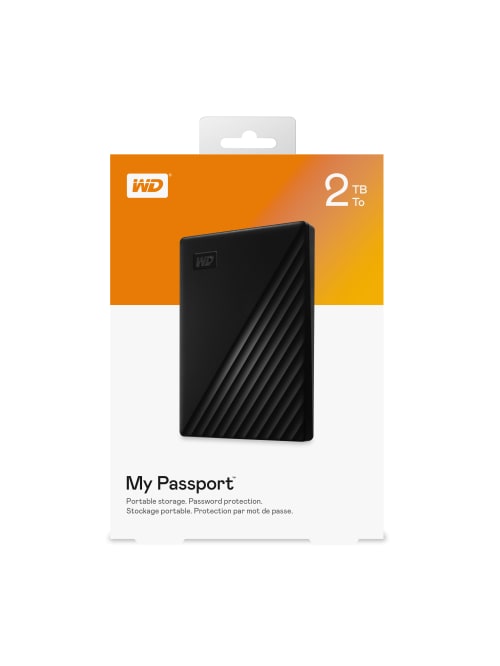 Black WD 2TB My Passport Portable External Hard Drive WDBYVG0020BBK-WESN 