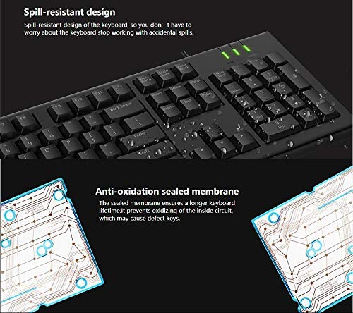 Rapoo NK1800 Spill Resistance Wired Gaming Keyboard