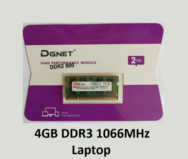 DGnet 4GB DDR3 1066MHz Laptop Ram