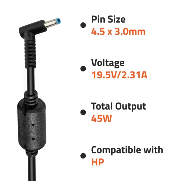 Hp Compatible 45W Small Pin-Blue Laptop Adapter (A0407) from Artis