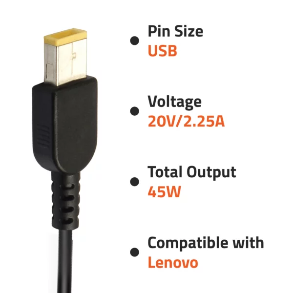 Lenovo Compatible 45W Type-USB Laptop Adapter (A0401) from Artis