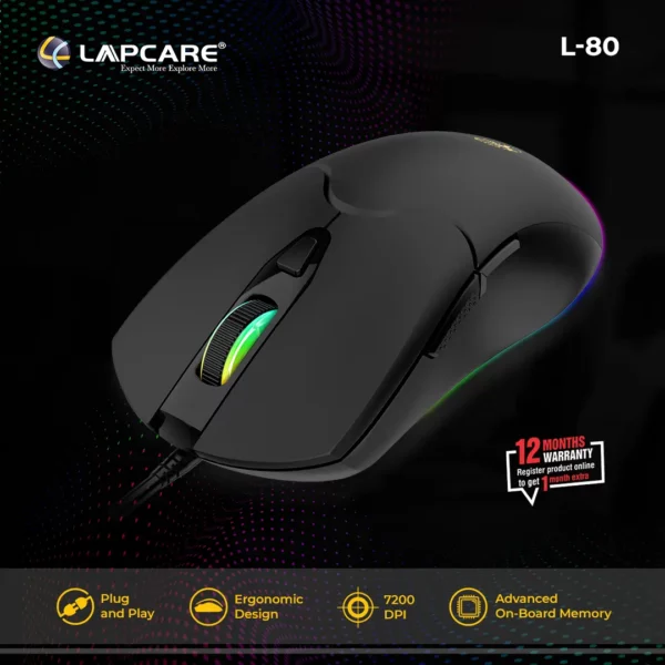 Lapcare L80 Wired Gaming Mouse