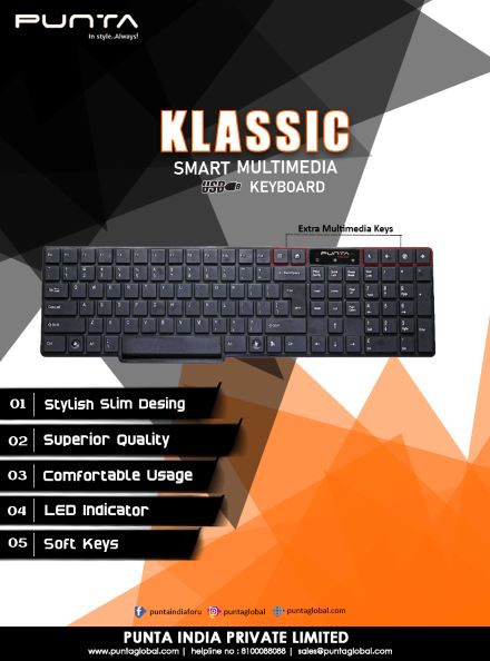 Punta Klassic Wired Multimedia Keyboard