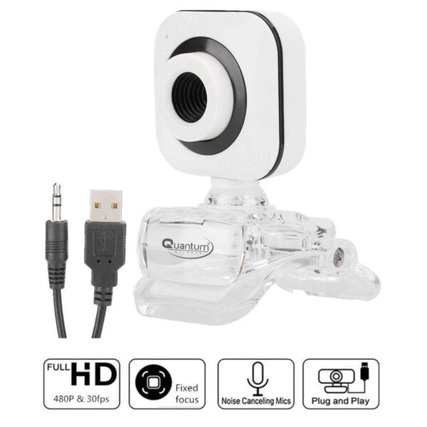 Quantum QHM495B 360 Degree Rotation PC HD Camera, with Built-in Microphone