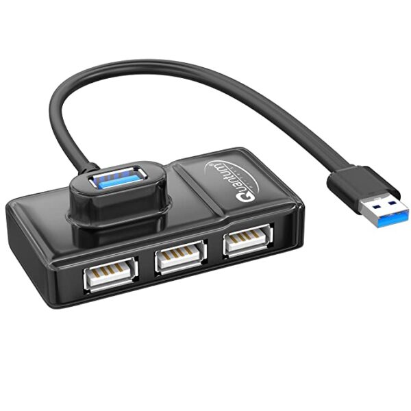 Quantum QHM6660 4 Port Hi-Speed USB Hub with Power Switch (White)