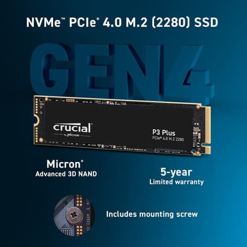 Crucial P3 Plus 1TB M.2 NVMe Gen4 SSD - Image 2